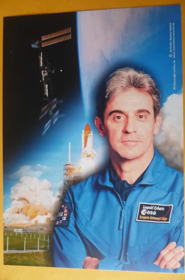 Raumfahrer-Autogrammkarte  A5,L.Eyharts, Sojus TM-16 , (blanco) , neuwertig .  D - Bild 1 von 1