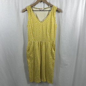 Boden Yellow Daisy Floral Sleeveless Knee Length Jersey Tank Dress Womens Size 6 - Picture 1 of 10