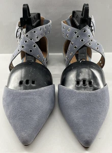 Halogen Damenschuhe Größe 9,5 Molly blau Wildleder spitz zulaufend Ösen Nietenriemen - Bild 1 von 9