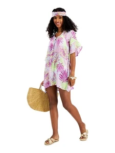 MIKEN SWIM Women's Purple Caftan With Headband Tie Swimsuit Cover Up XL - Picture 1 of 3