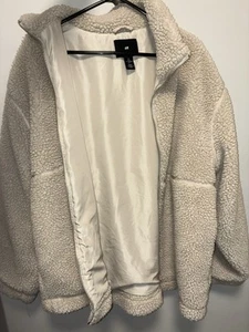 Used Large White H&M Fury Jacket - Picture 1 of 3