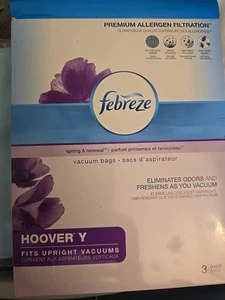 Febreze Premium Hoover Y Allergen Filtration Staubsaugerbeutel Neu Versiegelt 3 Beutel - Bild 1 von 4