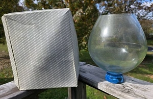 Große signierte La Murrina Murano Kunstglas blau gold Vase 1230 - Bild 1 von 13