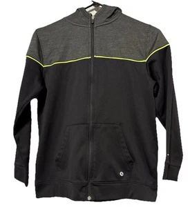 Xersion Quick Dri Full Zip Hooded Athletic Running Jacket Black Gray Youth XL - Picture 1 of 10