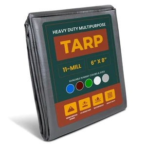 Large Waterproof Tarp- Heavy Duty Thick Poly Tarpaulin Ideal for Canopy Tents... - Picture 1 of 7