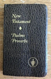 Vintage Gideons Brown English New Testament Psalms Proverbs NKJV Pocket Bible - Picture 1 of 11