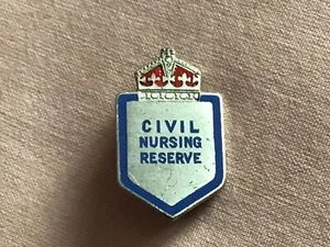 WW2 VINTAGE STERLING SILVER CIVIL NURSING RESERVE PIN BADGE BY M&B. BIRMINGHAM. - Picture 1 of 12