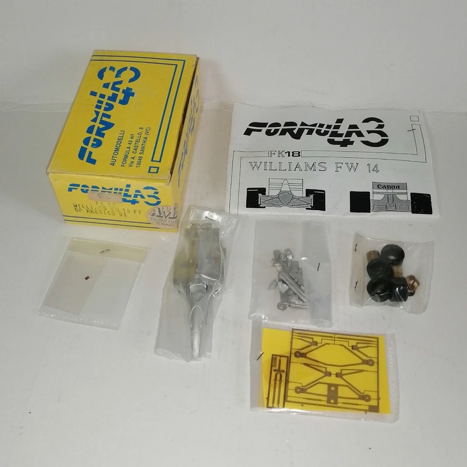 WILLIAMS FW14 F1 G.P.MESSICO 1991 REF.FK18 KIT DA MONTARE RACING43 SCALA 1/43 - Immagine 1 di 1
