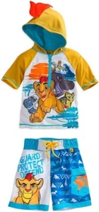 Disney Store Lion Guard Rash Guard And Swim Trunks Set Boy Size 5/6 - Picture 1 of 5