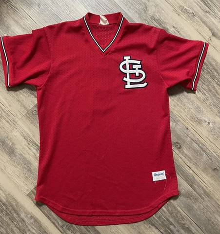 Vintage St. Louis Cardinals Majestic USA Large Baseball MLB Jersey Ozzie Smith Cover