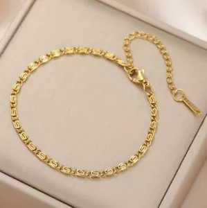 Damen Herren Armkette Edelstahl Gold Armband Armschmuck Schmuck Neu - Bild 1 von 6