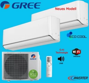 GREE MultiSplit Duo Dual AIRY 2x 5,0 kW aire acondicionado pared aire acondicionado R32 WIFI - Imagen 1 de 16