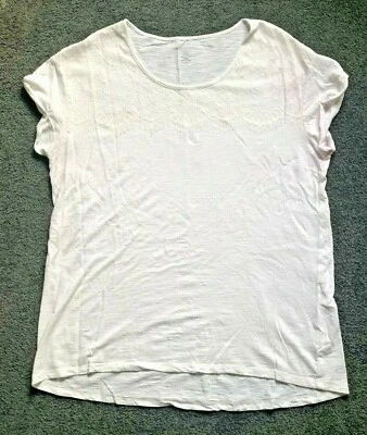 Camiseta Feminina Sonoma Life + Style XL Renda Floral Branca - Imagem 1 de 4