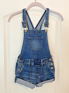 So Kohl Denim Girls Size 7 Jean Denim Overalls Medium Wash Adjustable Strap - Picture 1 of 10