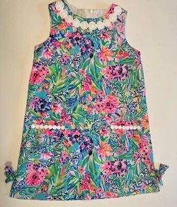 EUC Girls’ Sz 6 Lily Pulitzer Amalfi Blue Alligator Isle Shift Dress Sleeveless - Picture 1 of 7