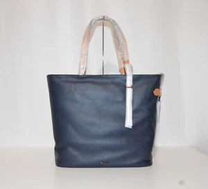 New Tumi Nora Tote Travel Bag Navy Color All Leather MSRP $595 - Picture 1 of 7