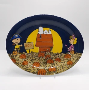 HALLOWEEN PEANUTS SNOOPY, CHARLIE BROWN & SALLY MELAMINE PLATTER BNWT - Picture 1 of 9