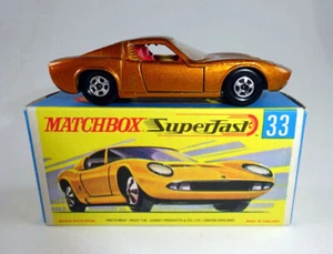 Matchbox No. 33A Lamborghini Miura metallic copper red seats rare colour boxed - Picture 1 of 14