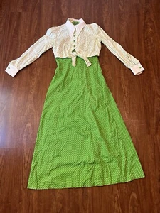 1970's Green Halter Dress & Bolero Jacket Set Joanne Kucks Handmade Women's 2 - Picture 1 of 11