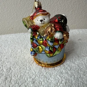 Eisbär Bed Time blau Ornament Glas Kaleidoskop Sammlung handbemalt NOS - Bild 1 von 12