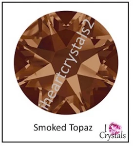 SMOKED TOPAZ 34ss 7mm IHC Austrian 2058 Flatback Crystal Rhinestones 12 pieces - Picture 1 of 6