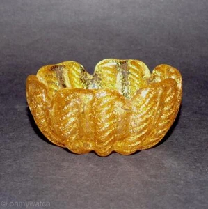 RICH 24K ORO Barovier + Toso MURANO 🙂 🙂 Plato de Oro Aventurina Cenicero - Imagen 1 de 12