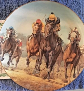 Race Horses Collector Plate Kentucky Derby Seattle Slew w/COA - Picture 1 of 4
