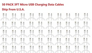 50X 3FT OEM Micro USB Data Charger Charging Cable Cord for Android Samsung LG - Picture 1 of 1