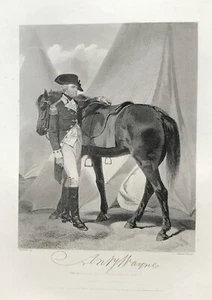 steel engraving Washington's Generals Wayne Anthony Fort Wayne Fallen Timbers #2 - Picture 1 of 5