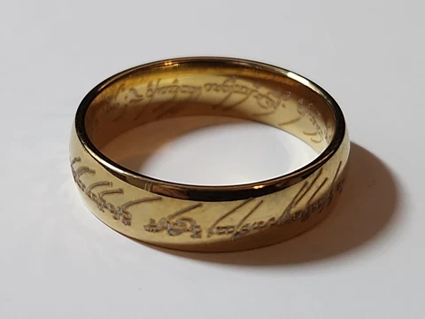 Lord of the Rings THE ONE RING - Metal Engraved Ring - Size 9 - NEW Cover