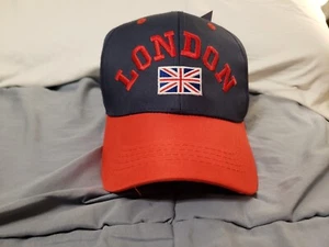 London Great Britain Baseball Cap Adult Blue Red OS Adjustable Embroidered Logo - Picture 1 of 9
