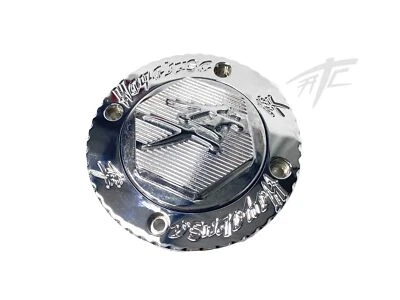 HAYABUSA CHROME KANJI ENGRAVED LINES DIAMOND CUT GAS CAP 99-07 SUZUKI HAYABUSA Foto 1 de 3