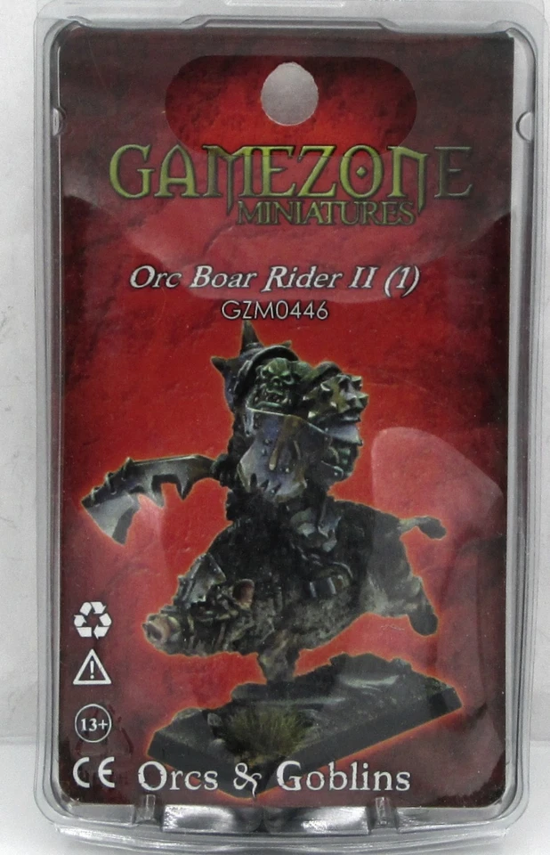Gamezone GZM0446 Orc Boar Rider II Orcs & Goblins Mounted Warrior Miniature
