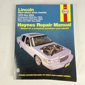 Haynes Lincoln Repair Manual 1970-2010 Rear Wheel Drive Models 59010 - Foto 1 di 15