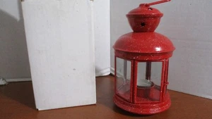 FIESTA KERZENLATERNE Teelichthalter 8,5" rot gesprenkelt Emaillegeschirr - Bild 1 von 5