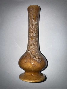 USA Haeger Pottery Footed Bud Vase 8" Earth Tone Gold White. Chip On Rim - Picture 1 of 4