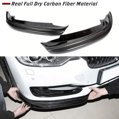 Alerón labial divisor parachoques delantero de fibra de carbono para BMW F30 serie 3 no M-Sport Foto 1 de 4