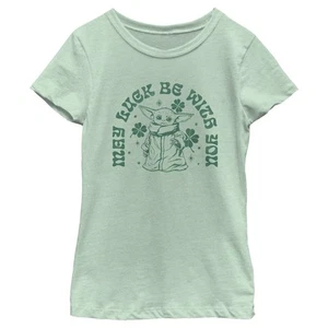 Girl's Star Wars: The Mandalorian St. Patrick's Day Grogu May Luck be with You R - Picture 1 of 8