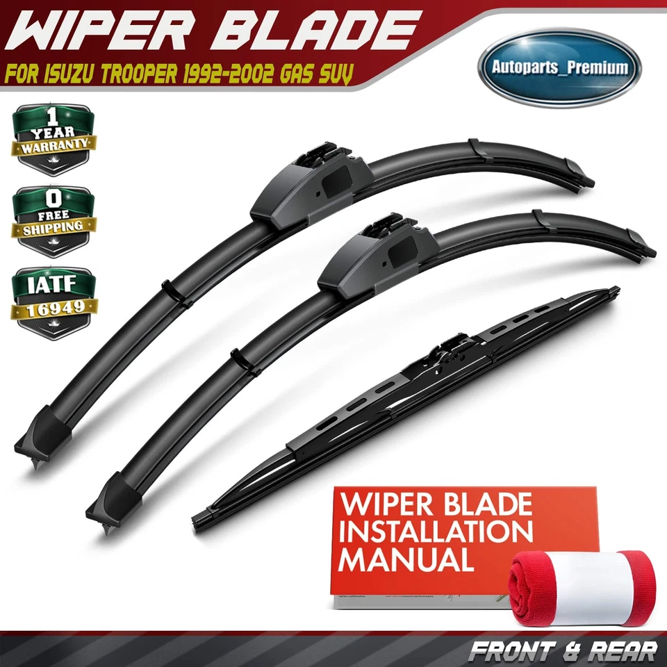 Limpiaparabrisas de 20" y 20" y 15" para SUV Isuzu Trooper 1992-2002 de gas 3 piezas Foto 1 de 4