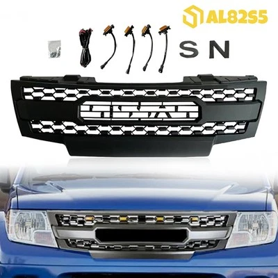 Matte Black Grille Fits For Nissan Frontier 2009-2016 Front Grille w/LED Lights Foto 1 de 4