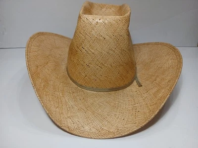 Size 7 1/8 Cowboy Hat Vintage American Hat Company Made in USA Wheat Color Straw - Image 1 of 4
