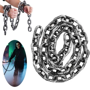 71-inch Long Plastic Fake Chain Link Prop For Halloween Haunted Zombie Decor - Picture 1 of 12
