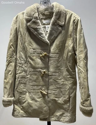 Chaqueta para mujer Covington talla L marfil gamuza cuero imitación piel usada Foto 1 de 4