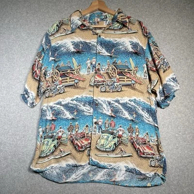 VTG Reyn Spooner Eddy Y Hawaiian Shirt L USA Surf Beach Party Rayon Aloha - Image 1 of 4