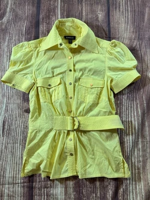 Bebe Button Up Belted Shirt Size XXS - Image 1 of 4