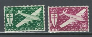 GUADELOUPE FRENCH COLONIES AIRPLANES FRANCE LIBRE MNH & MH STAMPS LOT(GUA 665) - Picture 1 of 1