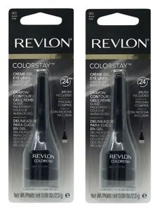2 Pack Revlon Colorstay Creme Gel Eye Liner 001 Black - Sealed