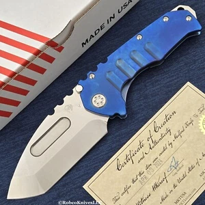 Medford Praetorian T Framelock 20CV Tumbled Tanto Blade Blue Titanium Handles - Picture 1 of 6
