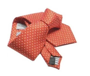 Krawatte Rot Tupfen Weiß Seide Made IN Italy Avantgarde Zubehör Rot Weiss - Picture 1 of 2