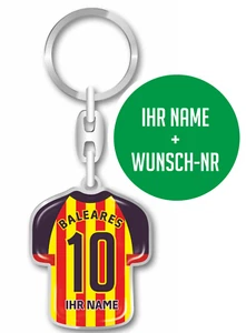 Balearen Schlüsselanhänger Trikot Fahne WM EM Fussball - Wunsch Name + Nr. - Picture 1 of 6